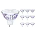 Flerpack 10x Philips Master Value LED Spot GU5.3 MR16 7.5W 621lm 36D - 927 Extra Varm Vit | Bästa färgåtergivning - Dimbar - Ersättare 50W